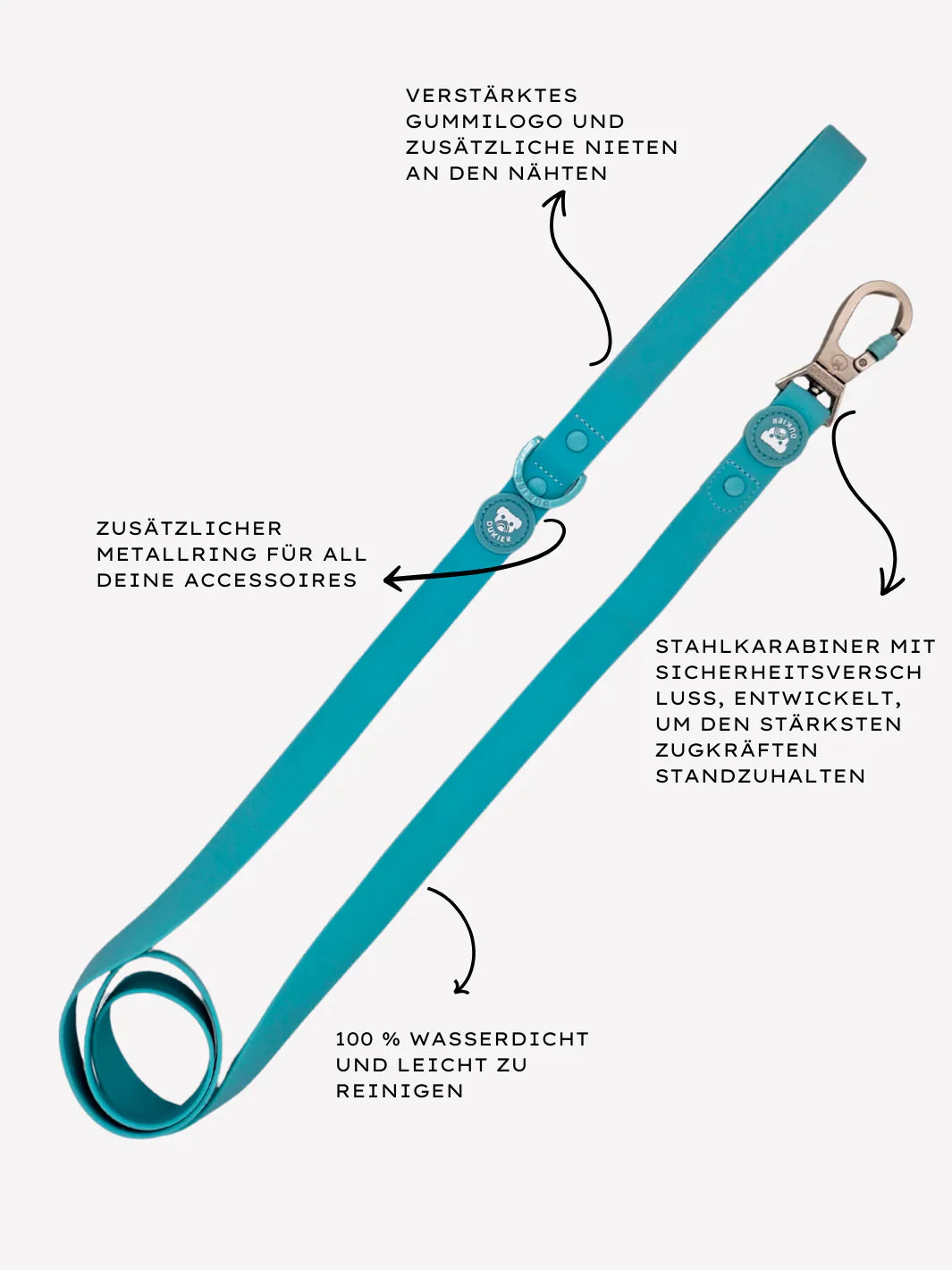 Waterproof Leine Green